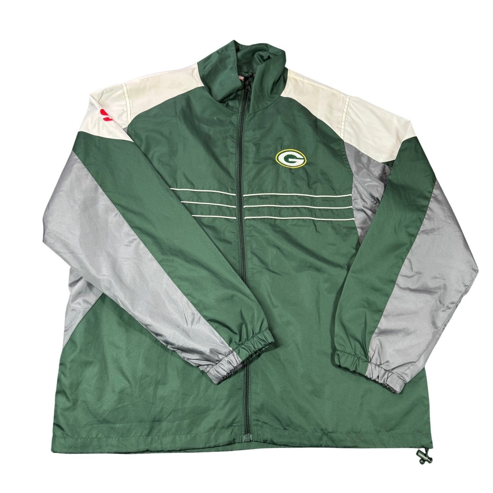 Green Bay Packers Reebok Windbreaker Jacket Men‎ Large Green NFL Team Apparel